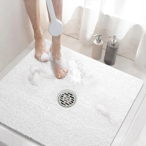 Miniatura 29 de HITSLAM - Tapete cuadrado para ducha, de 24 x 24 pulgadas, tapete de baño antideslizante para bañera, tapetes de baño de alcachofa de PVC suave