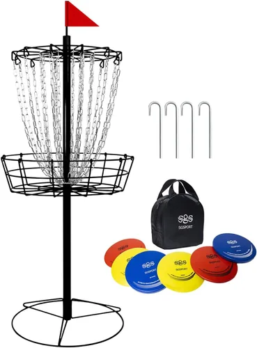 Miniatura 13 de Disc Golf Basket - Portable Disc Golf Target with Heavy Duty 24-Chains Come with 6pcs Disc Golf Discs and Carry Bag, Ground Stake -Suitable for