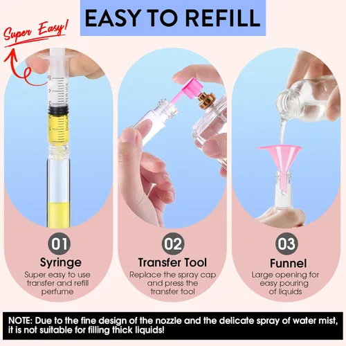 Miniatura 5 de Atomizador de Perfume Vacío de 8ML Botella de Spray de Viaje de Colonia para Recarga Dispensador Portátil de Colonia Mini Rociador para Hombres 6