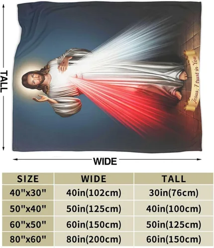 Miniatura 3 de Manta de regalo de misericordia divina de Jesús, manta católica ultrasuave de micro polar, manta religiosa cristiana para mujeres, manta para cama