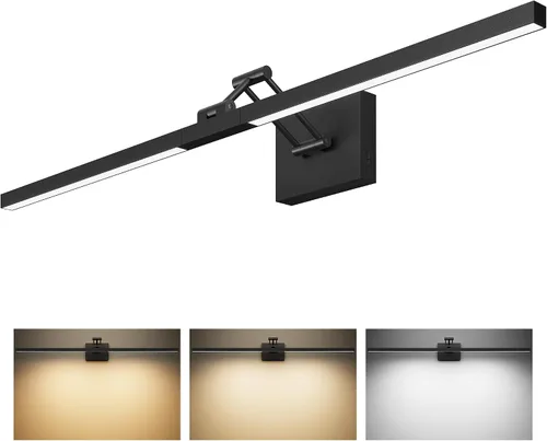 Miniatura 10 de VONLUCE Luz LED de Tocador de Baño de 24", Luces LED Modernas de Tocador 3CCT con Cabezal Giratorio de 360° y Brazo Oscilante, Lámpara de Baño