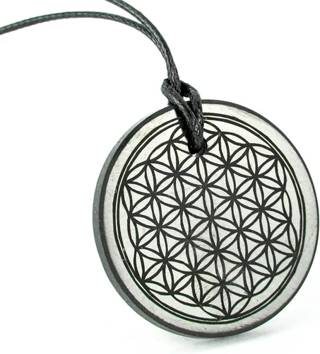 Miniatura 6 de Karelian Heritage Colgante Shungite de forma redonda Colgante de joyería de cristal negro natural espiritual curativo Collar de amuleto