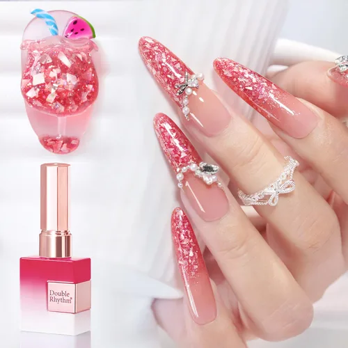 Miniatura 27 de Double Rhythm Esmalte de gel con purpurina de nieve de 0.5 fl oz, color holográfico reflectante para arte de uñas, salón de manicura y bricolaje