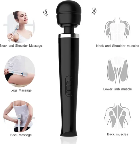 Miniatura 3 de Potente masajeador eléctrico de mano para espalda, 8 potentes velocidades y 20 patrones, herramienta de masaje de mano para cuello y espalda