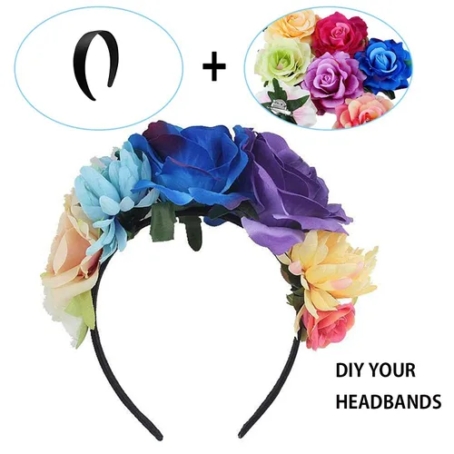 Miniatura 4 de BallHull Diademas de satén de 1.2 pulgadas, bandas de pelo duro antideslizantes para mujeres y niñas, diademas para el cabello de bricolaje, 6