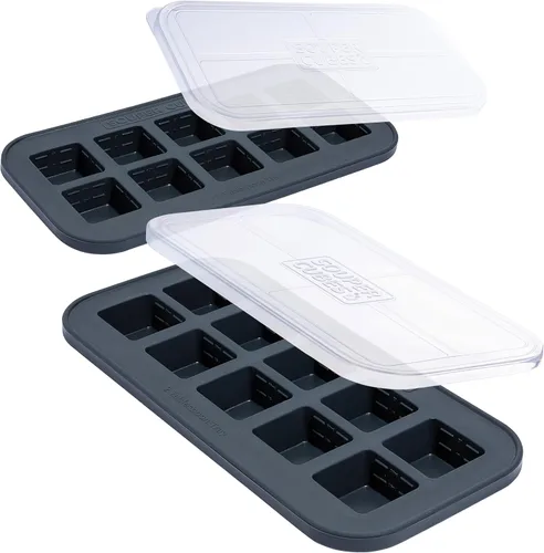 Miniatura 12 de Souper Cubes 2 cucharadas. Moldes de silicona para congelador - Perfectos para almacenar ajo, hierbas, jengibre, pesto, pasta de tomate, jugo