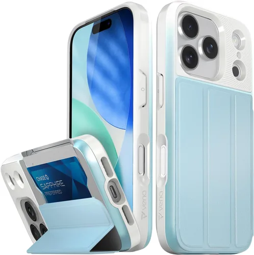 Miniatura 52 de VENA vCommute Funda tipo cartera compatible con Apple iPhone 14 (15.5 cm), funda de cuero con tapa plegable, tarjetero con función de soporte