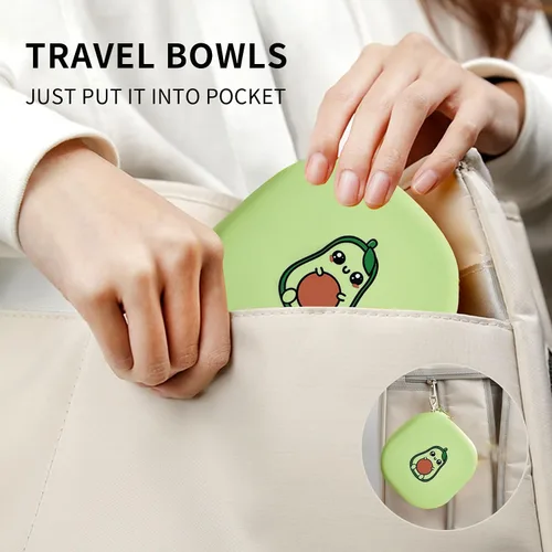Miniatura 4 de Cuencos de viaje gemelos para mascotas para gatos o perros, cuencos de silicona plegables para alimentos y alimentación de agua, funda de transporte