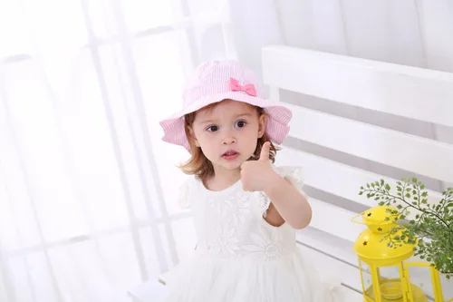Miniatura 5 de jerague Sombrero de sol transpirable para niños y niñas pequeños, de algodón, plegable, con protección SPF 50+