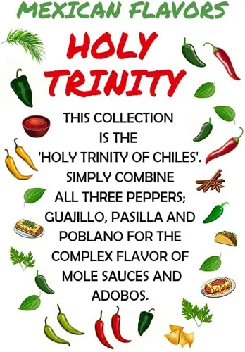 Miniatura 3 de Sabores Mexicanos/Santísima Trinidad Paquete de 3 - Semillas de Guajillo, Pasilla y Poblano