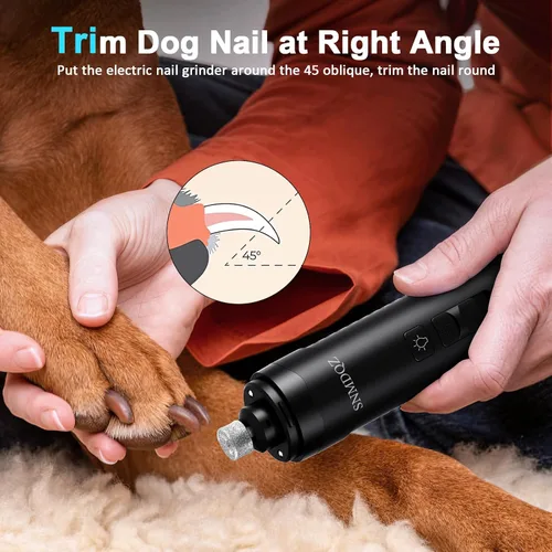 Miniatura 6 de Molinillo de uñas para perros, recortadores de uñas para perros y juego de cortaúñas con 2 luces LED. Molinillo de uñas para mascotas eléctrico