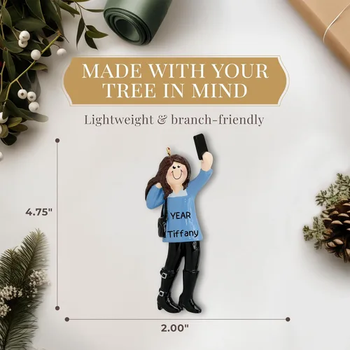 Miniatura 4 de Adorno de selfie personalizado 2026 Adornos de Navidad personalizados con láser grabado con láser para árbol Regalo de recuerdo de teléfono