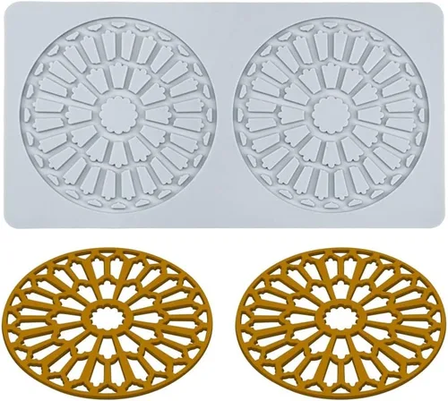 Miniatura 14 de TUKE Moldes de silicona con hojas 3D, para pastel de flores, para fondant, hojas de abeja, moldes de pastelería, impresión de rosas, molde de encaje