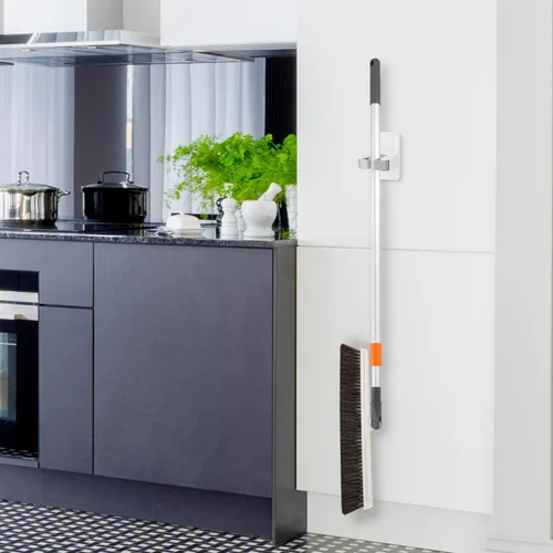Miniatura 9 de Escoba vertical de pelo de caballo – Barredora de cocina giratoria de 18 pulgadas con cerdas suaves para pelo de perro, suelos de madera dura y Crin