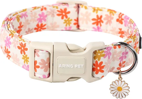 Miniatura 13 de Aring Pet Collar de algodón, ligero y ajustable, con hebilla de liberación rápida para perros pequeños, medianos y grandes, para cachorros, S
