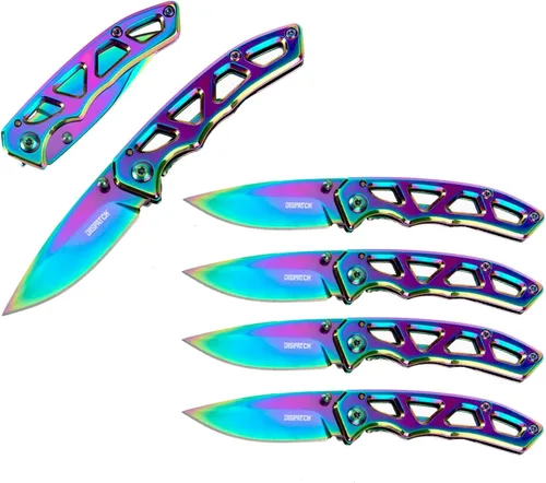 Miniatura 14 de Dispatch Cuchillo de bolsillo plegable con hoja y mango de titanio de color de acero inoxidable 8cr, bloqueo de seguridad integrado para militares