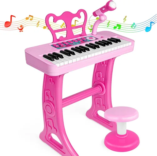 Miniatura 11 de Amy&Benton - Piano de juguete para bebés niña o niños pequeños, regalo de cumpleaños para niños de 1, 2, 3 o 4 años, rosa
