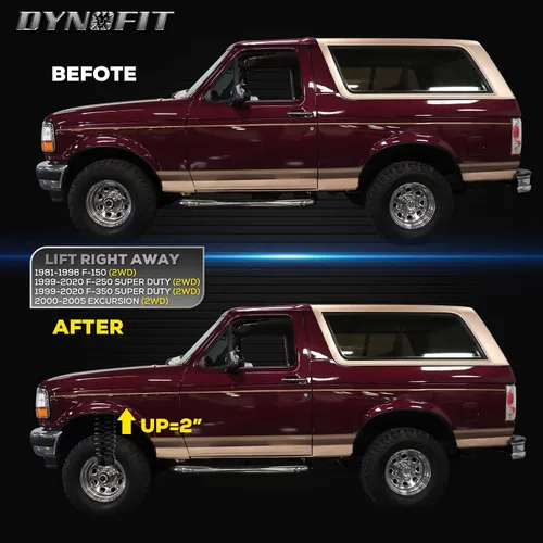 Miniatura 7 de Dynofit Kit de nivelación frontal de 2" para Ford F150 2WD 1981-1996, F-250 1999-2022, F-350 Super Duty 2WD, 2000-2005 Excursion 2WD, espaciadores