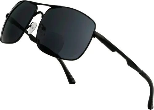 Miniatura 9 de BFOCO Gafas de sol bifocales con bisagras metálicas y sin tornillos para hombre - Sports Bifocal Sunnies (negro brillante) +1.00