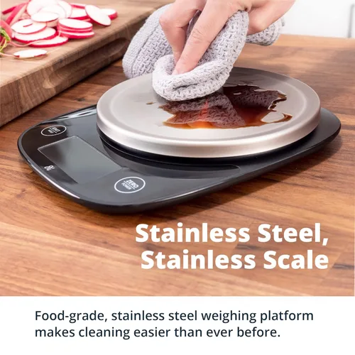 Miniatura 5 de Greater Goods - Báscula digital para alimentos con cuenco, capacidad de 11 lb a 5 kg, gramos y onzas, función de tara, 4 unidades para hornear