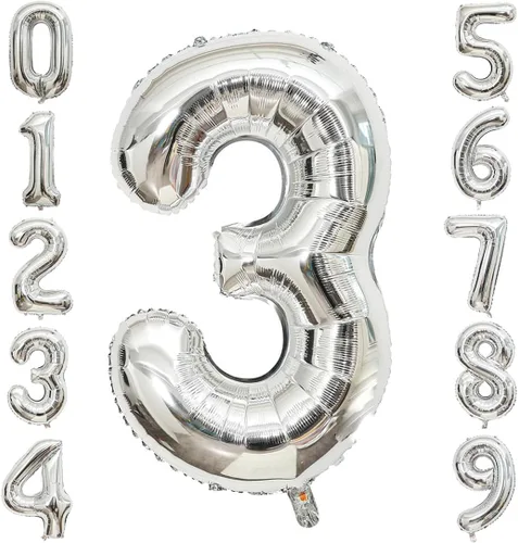 Miniatura 24 de Globos de 0 números plateados 0 globos de número 40 pulgadas número 0 globos de aluminio Mylar