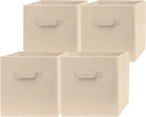 Miniatura 13 de Contenedores de almacenamiento de cubo de 13 pulgadas, paquete de 2 unidades, grandes, con asas dobles, plegables, contenedores de tela de 13 x 13