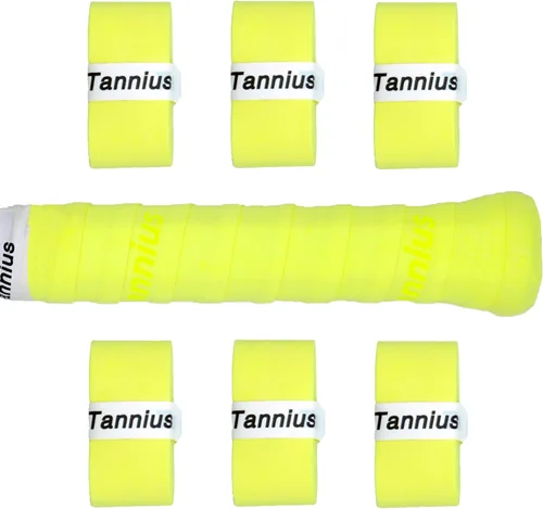 Miniatura 9 de Cinta de agarre para raqueta de tenis, paquete de 6 empuñaduras de tenis, absorbente y mejorada para raqueta de tenis Verde