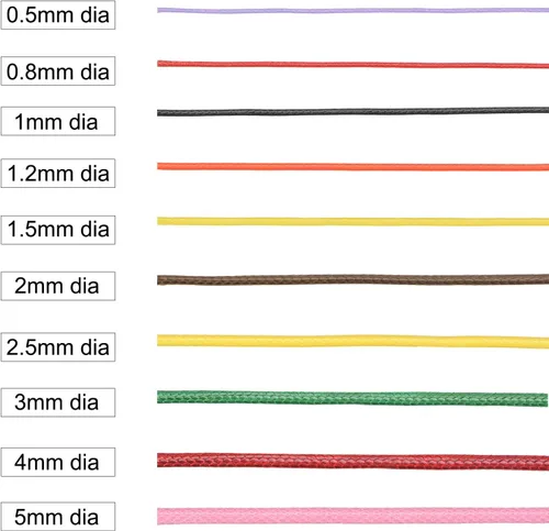 Miniatura 4 de uxcell 2 cuerdas de poliéster encerado de 0.059 pulgadas (518.4 ft) (172 yardas), cuerda de manualidades para hacer joyas, pulseras, collares, Negro