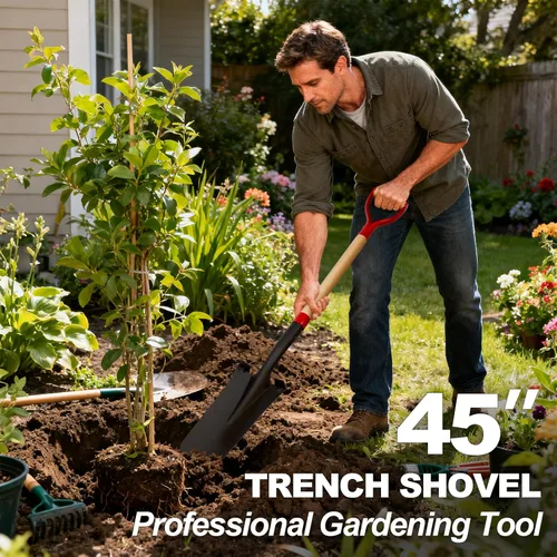Miniatura 6 de Nohovu Pala para Excavar, Pala Resistente con Mango en D, Pala de Zanja para Jardinería, 45 Pulgadas