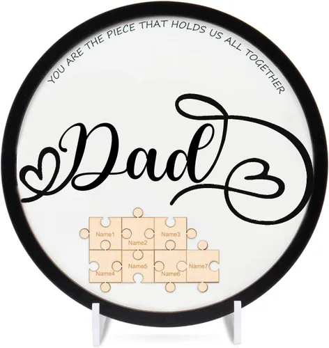 Miniatura 10 de Letrero personalizado con nombre de la familia, adornos de madera para la familia, placa de rompecabezas con nombre personalizado, decoración