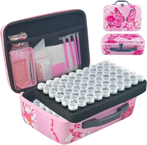 Miniatura 21 de Contenedores de almacenamiento de pintura de diamantes, 120 ranuras para accesorios de pintura de diamantes y herramientas para estuche organizador