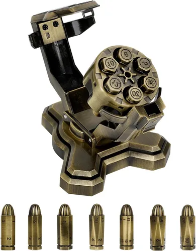 Miniatura 31 de UD - Juego de dados mecánicos de ruleta únicos DND Steampunk Dragones de metal D y D con dados TRPG DND 7 en 1 Spinner Metal D&D Juego de dados