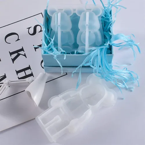 Miniatura 7 de 2 moldes de resina de oso de silicona 3D para velas de animales, molde de fundición de resina epoxi para llavero de bricolaje, jabón perfumado