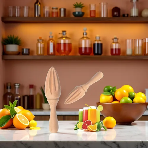 Miniatura 3 de Exprimidor de cítricos de madera – Escariador manual de mano de limón/naranja Herramienta exprimidora de frutas portátil para el hogar, cafetería
