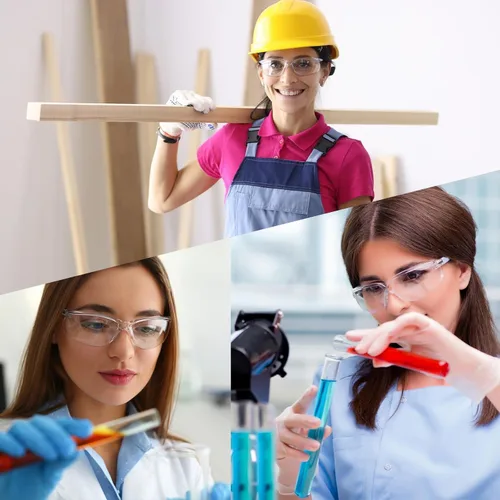 Miniatura 7 de Paquete de 150 gafas de seguridad transparentes, ligeras, protectoras para uso en interiores y exteriores, mujeres y hombres, trabajo, laboratorio
