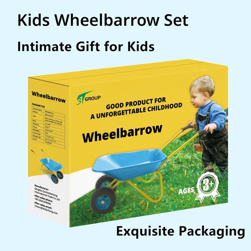 Miniatura 4 de 3T GROUP Juego de herramientas de jardinería para carretilla para niños, carretilla de metal preescolar, regalo para niños, carretilla de rueda