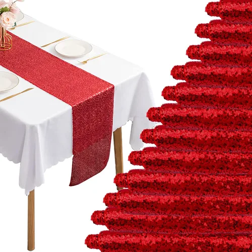 Miniatura 16 de 12 Paquetes de Caminos de Mesa con Lentejuelas Brillantes para Comedor para Cumpleaños, Bodas, Compromisos, Nupciales, Baby Shower, Despedida