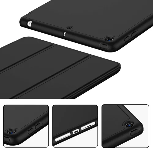Miniatura 3 de iMieet Funda para iPad 9.7 (modelo 2018/2017, 6ª/5ª generación), funda inteligente con soporte para lápiz y parte trasera de silicona suave de piel