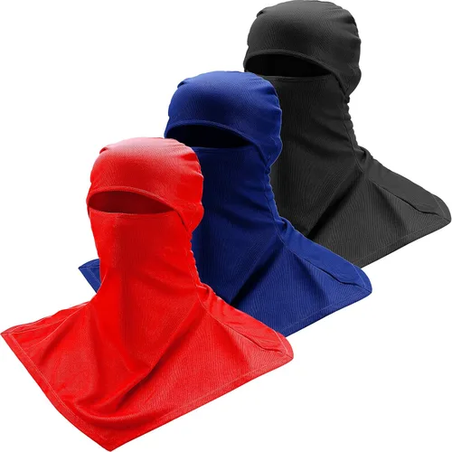 Miniatura 22 de SATINIOR Pasamontañas de 3 piezas, protección solar, cubierta para el cuello, pasamontañas de verano, máscara facial para motocicleta para hombres