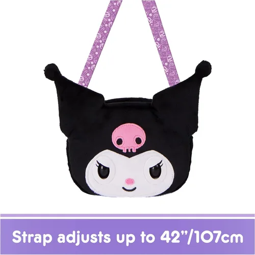 Miniatura 9 de Purse Pets, Sanrio Hello Kitty and Friends, Kuromi - Juguete interactivo para mascotas y bolso cruzado kawaii, más de 30 sonidos y reacciones, Negro