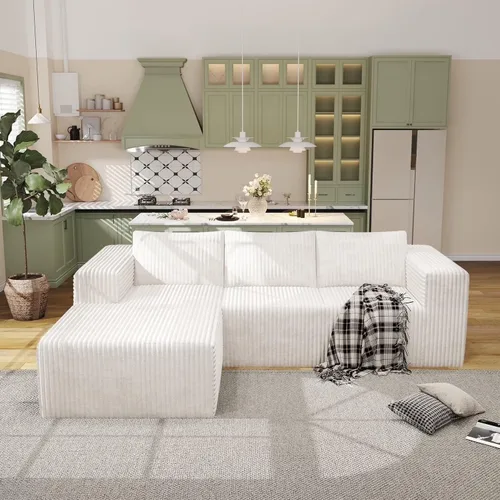 Miniatura 37 de Sofás modulares de pana otomana de 28.74 pulgadas para sala de estar, taburetes de sofá sin hueso, no requiere montaje, sofá profundo en una caja