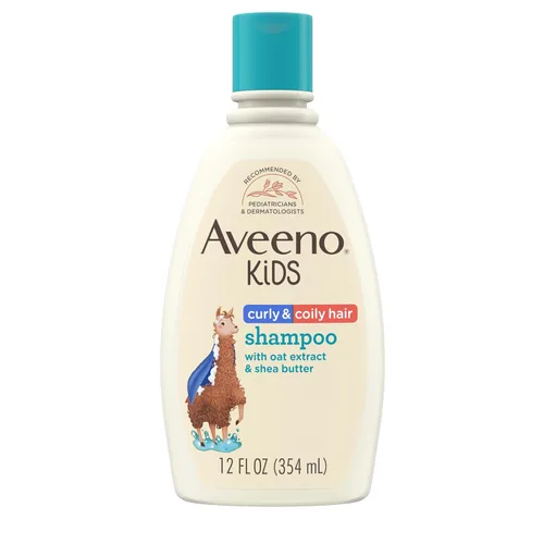 Aveeno Kids - Champú para cabello rizado y crespo, champú hidratante para cabello tipo 3 y 4, productos para cabello rizado para niños adecuados