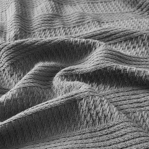 Miniatura 2 de Nautica - Manta tamaño Queen, ropa de cama tejida de algodón texturizado, ideal para cama o sofá, certificado Oeko-Tex (rayas grises)