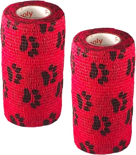Miniatura 24 de Cinta adhesiva para veterinarios (negro) (paquete de 2) (4 pulgadas x 15 pies), autoadhesiva, adherente, cohesiva, flexible, autoadhesiva, rollo