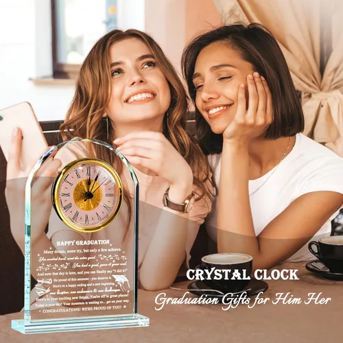Miniatura 2 de Regalos de graduación Qianwei para él y ella - Reloj de cristal Clase de 2025 Regalos de presente para mujeres y hombres, graduados de universidad