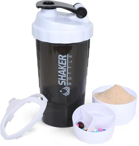 Miniatura 10 de XTK Shaker Bottle - Botellas mezcladoras de proteínas de 16 onzas con bola mezcladora, botella de agua deportiva portátil a prueba de fugas, taza