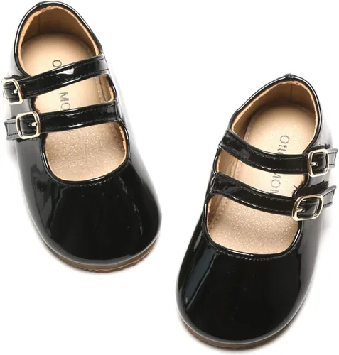 Otter MOMO Zapatos planos de bailarina para niña, con lazo decorativo, ideales para llevar con vestido y combinan bien con flores, para escuela,