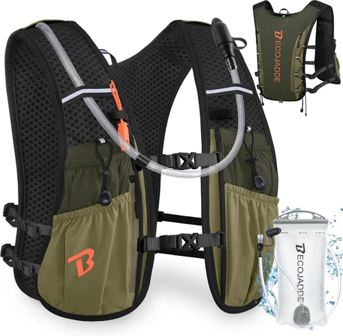 Miniatura 10 de BECOJADDE Chaleco de Hidratación Mochila para Correr para Hombres Mujeres, Mochila de Hidratación Ligera de 5L para Correr, Chaleco de Hidratación