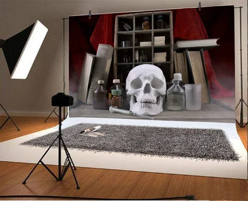 Miniatura 2 de Leyiyi - Disfraz de Happy Halloween, para fotografía de fondo de truco o para árbol de Navidad, carnaval, fantasma de luna completa, bates