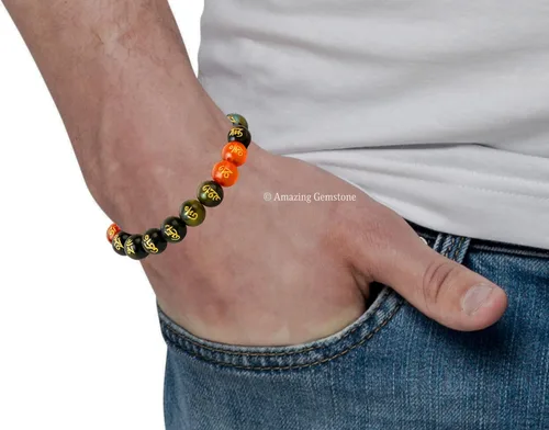Miniatura 306 de Amazing Gemstone Pulsera de cristal para mujeres y hombres, pulsera de cristal curativo de protección, pulsera elástica con cuentas de piedras
